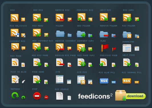 Feed icons from Zeusbox