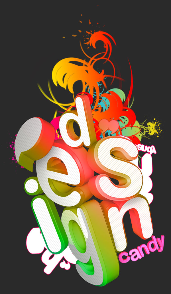 Beautiful 3d Typography 08