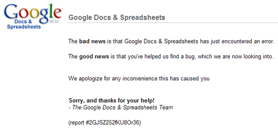 Google Docs Error