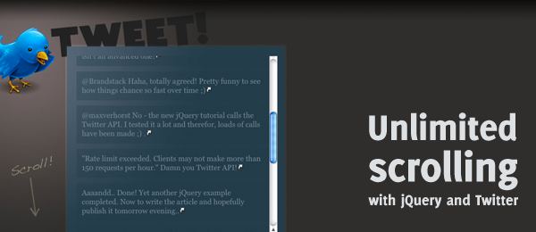 Unlimited Scroll using the Twitter API